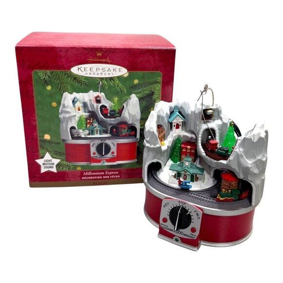 Hallmark Keepsake Millenium Express 2000 Train Ornament Lights Motion Sound - Picture 1 of 10